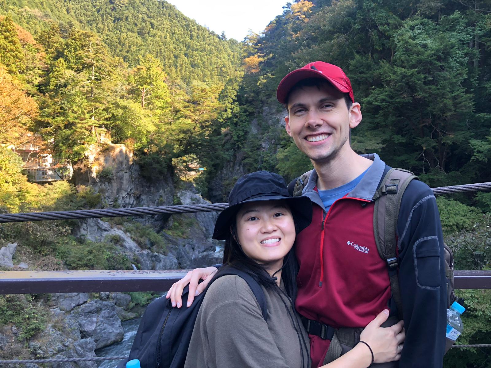 Seth and Jess hiking in Japan